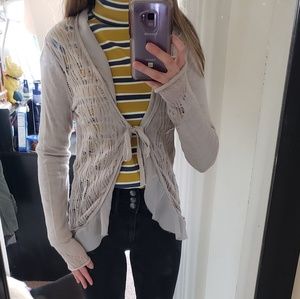 Vera Wang Sheer Tan Cardigan